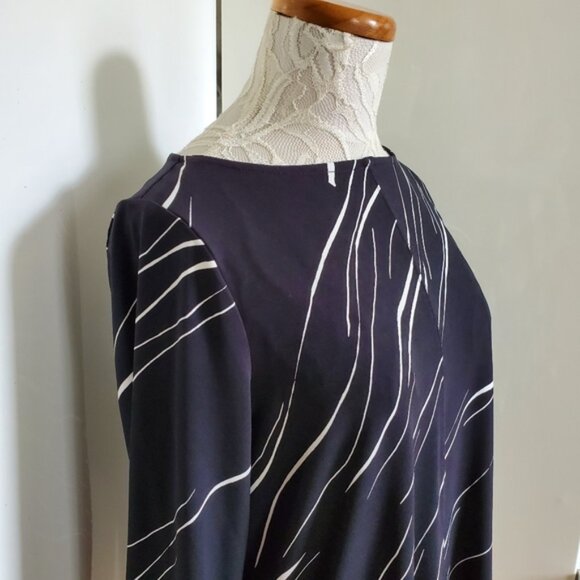 NWT Alfani Boat-Neck 3/4-Sleeve Printed Tunic M - Picture 7 of 10